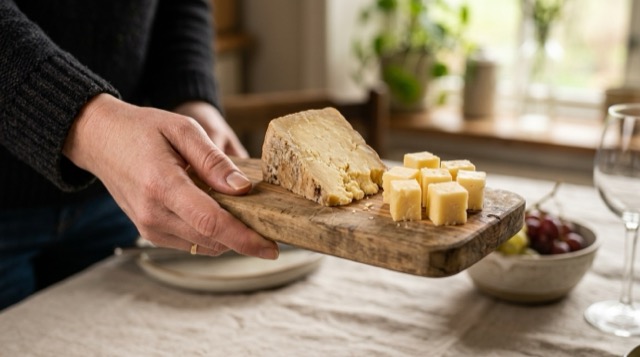 Someone offering some cheese