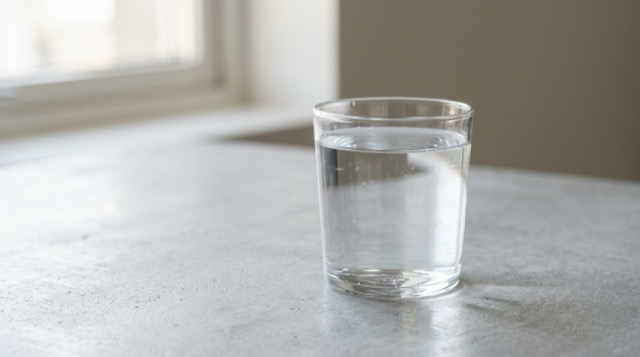 A glass of water.